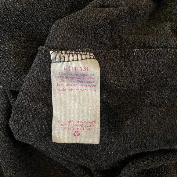 Junior’s gray pullover sweatshirt w/ universe space theme- moon, stars, Size L - Picture 4 of 4